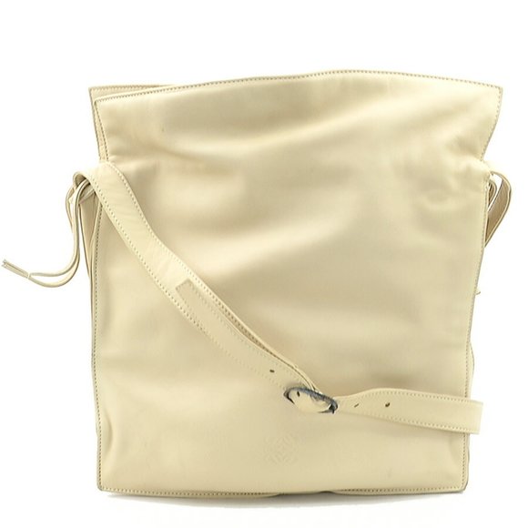 LOEWE Handbags - LOEWE Shoulder Bag Anagram Leather Light Beige Women's e60112a